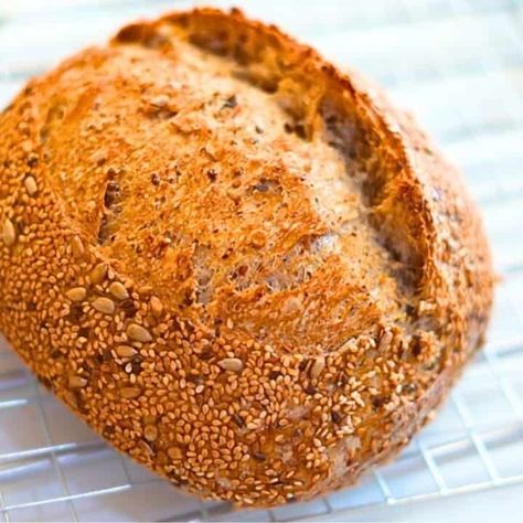 Healthy Sourdough Bread Recipe: High Protein, High Fiber! | MerryBoosters Healthy Sourdough Bread, High Fiber Bread Recipe, High Fiber Muffins, Protein Bread Recipe, Fiber Muffin, Protein Bread Recipes, High Protein Muffins, High Protein High Fiber, High Fiber Low Carb