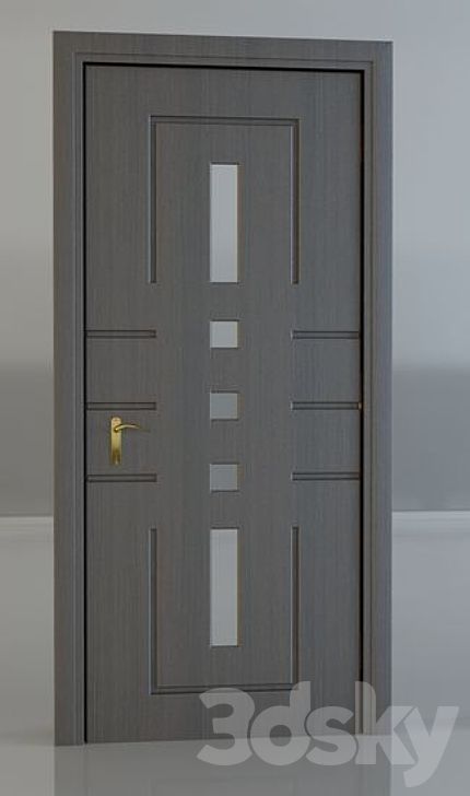 door_07 - Doors - 3D model Shaker Interior Doors, Pintu Interior, Porte In Ferro, Flush Door Design, House Main Door Design, Single Door Design, Entry Doors With Glass, Steel Door Design, Front Door Design Wood