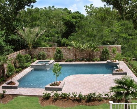 Poolside House, Backyard Pool Design, Inground Pool Designs, Villa Architecture, Inground Pool Landscaping, Small Swimming Pools, Modern Backyard Landscaping, Backyard Pool Landscaping, Dream Pools