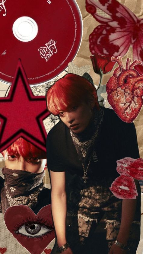 #ateez #Hongjoong #atiny #music #red Ateez Red Wallpaper, Red Hongjoong, Ateez Red Aesthetic, Red Kpop Wallpaper, Hongjoong Wallpaper Aesthetic, Ateez Hongjoong Wallpaper, Atiny Aesthetic, Y2k Wall Collage, Hongjoong Aesthetic