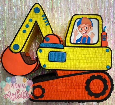 Blippi Pinata, Blippi Cookies, Blippi Themed Birthday Party, Blippi Birthday Party, 3rd Birthday Party For Boy, Pond Painting, Gable Boxes, Boy Birthday Cake, Birthday Party Cake