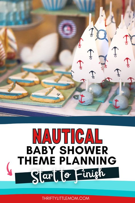 nautical theme dessert table Nautical Baby Shower Ideas, Nautical Theme Baby Shower, Baby Shower Nautical, Ahoy Its A Boy, Nautical Birthday, Baby Shower Brunch, Nautical Party, Nautical Baby Shower, Shower Bebe