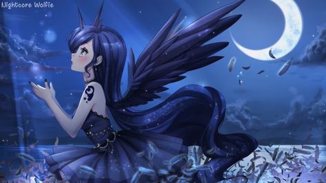 Princess Luna in human form Moon Girl, Princess Luna, A Girl, Anime Wallpaper, Deviantart, Moon, Human, Hair, Anime