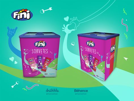 Freezer sticker - Fini - Ice Cream by Mario Elisei Ice Cream Freezer Design, Beverages Poster, Beverage Poster, Ice Cream Freezer, Ice Cream Design, Design Sticker, Creative Professional, Global Community, Mario