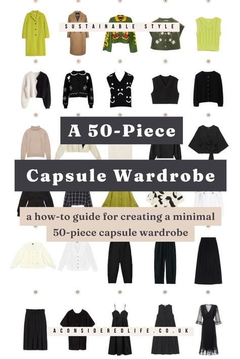 A Minimal 50 Piece Wardrobe 50 Piece Capsule Wardrobe, Minimal Wardrobe, Look Put Together, Dot Print Dress, Cowl Neck Sweater Dress, Turtleneck Sweater Dress, Wardrobe Inspiration, Getting Dressed, Frill Dress