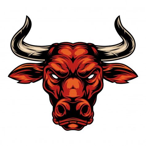 Vintage strong red bull head | Free Vector #Freepik #freevector #vintage #sport #animal #retro Bull Illustration, Anjing Bulldog, Bull Artwork, Wild Bull, Cow Artwork, Taurus Bull, Bull Art, Bull Tattoos, Bull Logo