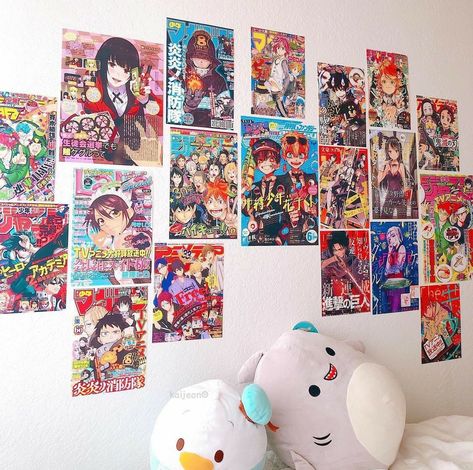 Anime Wall Ideas Bedroom, Anime Wall Art Bedroom, Anime Poster Wall Bedroom, Anime Poster Prints, Anime Bedroom Ideas, Affiches D'art Déco, Otaku Room, Aesthetic Room Ideas, Vibrant Wall Art