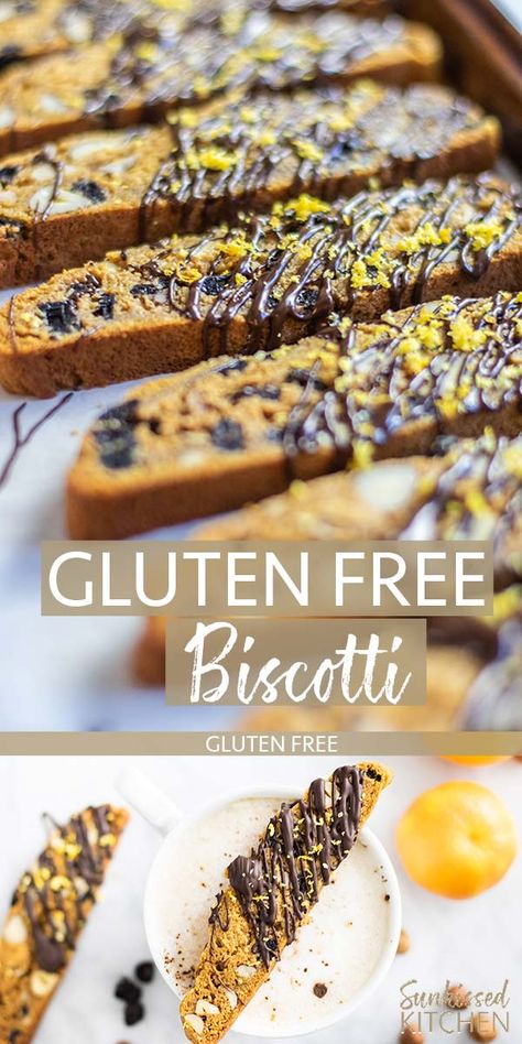 Healthy Biscotti, Gluten Free Biscotti Recipe, Gluten Free Biscotti, Almond Biscotti Recipe, Tart Cherries, Almond Biscotti, Biscotti Recipe, Chocolate Drizzle, Cherry Tart