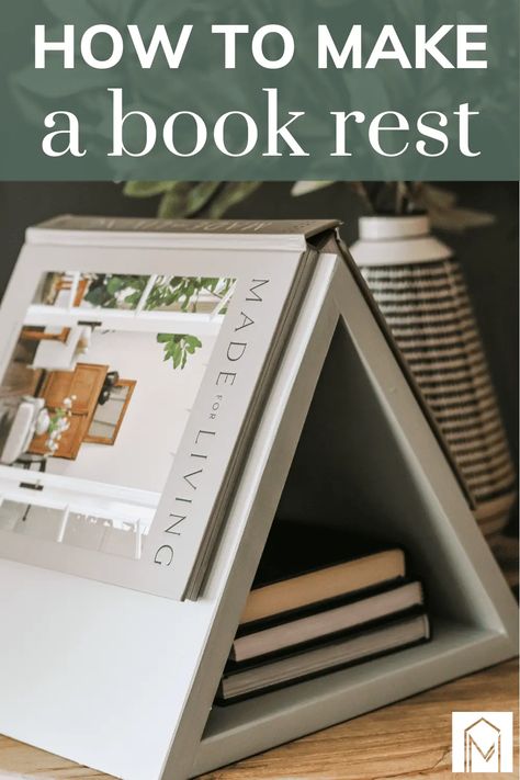 Transform your reading nook with this DIY book rest, designed to provide stability and comfort while reading. # Book Rest Diy, Diy Book Holder, Book Rest, Wood Craft Projects, Store Books, Book Holder, Free Woodworking Plans, Book Holders, Book Stands