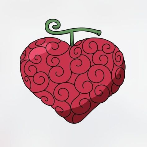 Devils Fruit One Piece, One Piece Fruit Devil, Op Op Fruit One Piece, Heart Pirates Tattoo, All Devil Fruits One Piece, Finish The Heart Drawing, Devil Fruit Tattoo, Trafalgar Law Tattoo Ideas, Luffy Devil Fruit