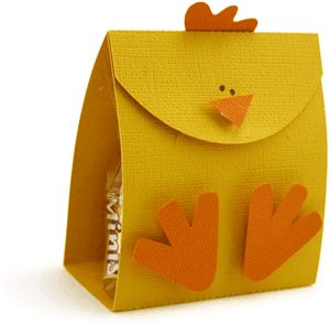 Silhouette Design Store: chick treat bag Chicken Treat Holder Diy, 3d Chicken Craft, Chick Easter Crafts, Chicken Paper Craft, Chick Template, Easter Goodies, Easter Projects, Treat Box, Spring Holidays