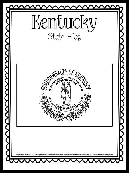 Kentucky State Flag Coloring Page {FREE Printable!} - The Art Kit Kentucky State Flower, Kentucky State Flag, Kentucky Flag, Kentucky Art, State Crafts, Flag Template, Flag Printable, Social Studies Unit, Coloring Page Free Printable