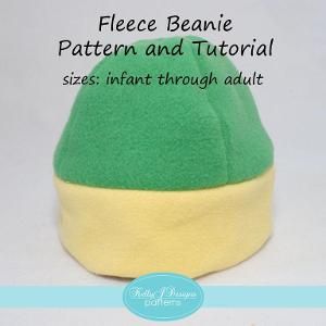 FREE! Fleece Beanie Pattern and Tutorial Winter Hat Sewing Pattern, Fleece Ideas, Fleece Hat Pattern, Fleece Crafts, Fleece Projects, Quick Sew, Fleece Beanie, Chemo Hats, Sewing Hats