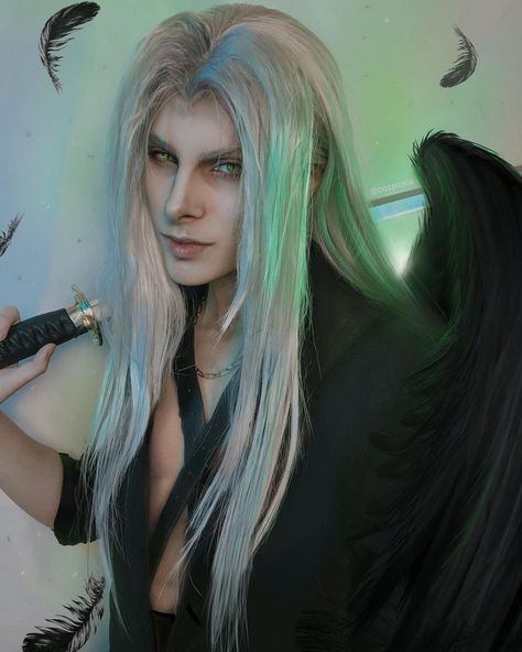 Twilight Cleric, Sephiroth Cosplay, Final Fantasy Sephiroth, Winged Angel, Final Fantasy Cloud, Cosplay Inspiration, School Scrapbook, Final Fantasy Vii Remake, Final Fantasy X