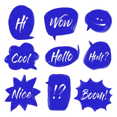 Comic speech bubble vector isolated Premium Vector blue icon, white background Speech Bubbles Design, Speech Bubble Aesthetic, Bubble Typography, Speech Bubble Design, Icon White Background, Word Bubbles, Tshirt Graphics, Blue Typography, Bubble Speech