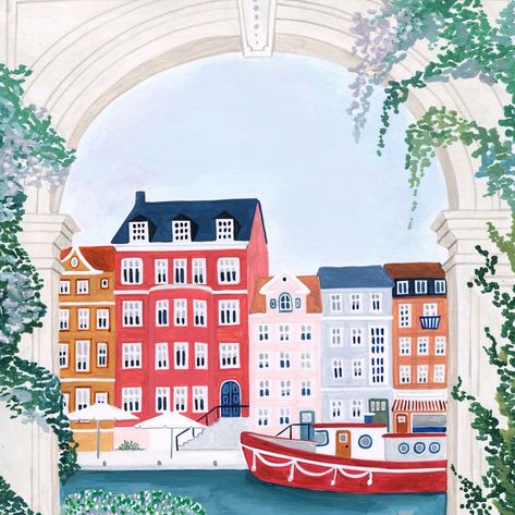 Copenhagen Art Print Denmark Print Scandinavian Wall Art - Etsy Copenhagen Poster, Copenhagen Art, Wall Art Travel, Scandinavian Wall Art, Poster Travel, Scandinavian Wall, Dream Trip, Canvas Painting Diy, Vintage Poster Art