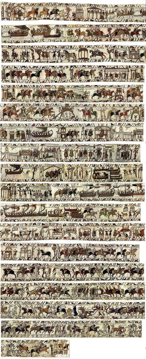 Bayeaux Tapestry, Battle Of Hastings, Norman Conquest, Mini Printables, Stem Stitch, Bayeux Tapestry, Empire Romain, William The Conqueror, Karakter Disney