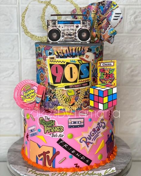 90s Theme Party Decorations, 90s Party Decorations, 90s Birthday, 90th Birthday Cakes, 90s Theme Party, 13 Birthday Cake, Birthday Bbq, 30 Birthday Cake, Custom Birthday Cakes