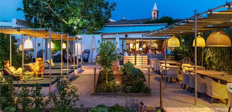 The Giri Café - The Garden Page San Juan Hotels, Ibiza Formentera, Outdoor Restaurant Design, Restaurant Exterior, Backyard Bar, Bbq Restaurant, Outdoor Cafe, Restaurant Concept, Architecture Concept Drawings