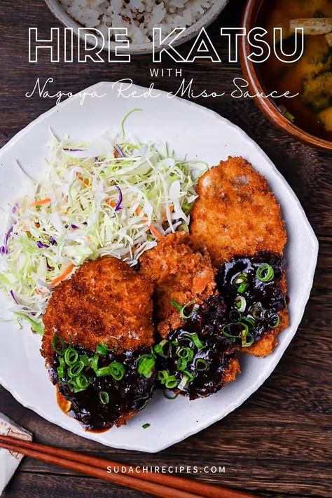 Hire Katsu with Authentic Nagoya Red Miso Sauce - Sudachi Recipes Japanese Breakfast Traditional, Katsu Recipes, Miso Recipe, Miso Sauce, Pork Medallions, Japanese Food Traditional, Japanese Dinner, Red Miso, Easy Japanese Recipes