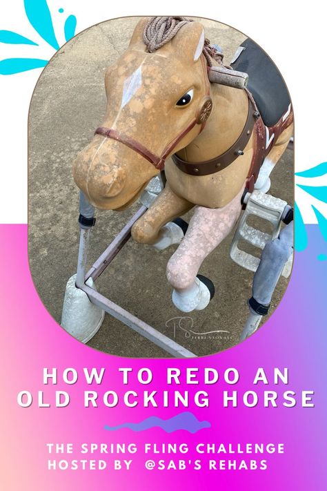 Bouncy Horse Makeover, Rocking Horses Painted, Rocking Horse Diy, Old Radio, Spring Horse, Rocking Horses, Radio Flyer, Horse Diy, Old Radios