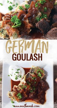 German Goulash - this authentic German Goulash recipe can be paired with dumplings or spaetzle for a hearty dinner. | Mirth Made German Goulash, Easy German Recipes, German Food Authentic, Goulash Recipe, Oktoberfest Food, Goulash Recipes, Diner Recept, Foreign Food, Hearty Dinner