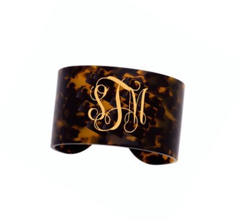 Monogrammed Tortoise Cuff Bracelet - Monogrammed Gifts - Monogrammed Jewelry - Cuff Bracelet - Bride Monogrammed Cuff, Stacked Bracelets, Monogram Ideas, How To Clean Silver, Monogram Bracelet, Fashionable Accessories, Buying Gold, Acrylic Jewelry, Premier Designs Jewelry