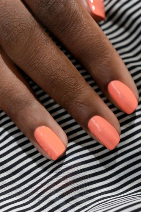 Uñas Color Coral, Pink Potato, Gelový Lak, Paradise Nails, Orange Nail Polish, Orange Nail, Green Nail Polish, Green Nail, Soft Coral