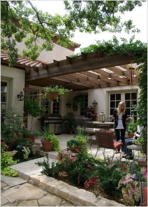 Turn your outdoors into a sanctuary with these very creative pergola designs. Whether free standing or attached, these designs are a great way to improve landscape. Zen Trädgård, Terrace Roof, Pergola Diy, Terrasse Design, Pergola Ideas, Backyard Pergola, Backyard Porch, Pergola Patio, Small Backyard Patio