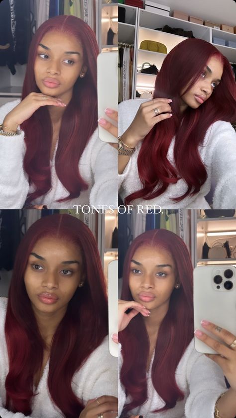 Color Hairstyles, Red Hair Inspo, Extensions Hair, Hair Advice, Burgundy Hair, Braided Hairstyles For Black Women, Baddie Hairstyles, Black Girls Hairstyles, Color Collection