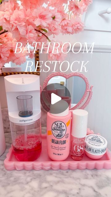 Micah Enriquez on Instagram: "Hopefully she won’t put me in a nursing home 😅 This is part 2 of my deep clean and restock of my daughter’s bathroom 🎀

#amsr #cleantok #cleanwithme #drawerorganization #asmrrestock #bathroomcleaning #coquette #bathroomdecor #cleaninghacks #restocking #reset #bathroomorganization #organizedhome" Washroom Cleaning Hacks, Restocking Guest Bathroom, Bathroom Restock, Pink Powder Room, Teen Bathrooms, Pink Powder, Moving Home, Cleaning Motivation, Gorgeous Bathroom