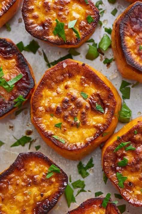 Good Sweet Potato Recipe, Smashed Sweet Potatoes, Side Dishes For Salmon, Nigel Slater, Potato Sides, Potato Side Dishes, Best Side Dishes, Potato Dishes, Sweet Potato Recipes