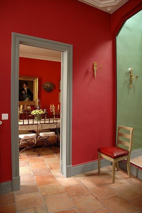 Designers 12 Favorite Shades of Red Paint {and a gift!} - laurel home Downstairs Office, Red Wall Paint, Red Interior Design, Red Paint Colors, Red Dining Room, Paint Color Inspiration, Red Tone, Living Room Red, Red Room