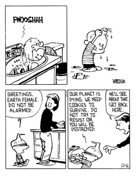 Calvin And Hobbes Tattoo, Silly Comics, Spaceman Spiff, Best Calvin And Hobbes, Hobbes And Bacon, Calvin And Hobbes Quotes, Bill Watterson, Newspaper Comic Strip, Calvin And Hobbes Comics