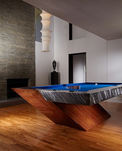 rack em... Pool Table Design, Modern Media Room, Modern Game Room, Modern Game Tables, Modern Pool Table, Garage Game Rooms, Pool Table Room, Modern Family Rooms, Pool Tables