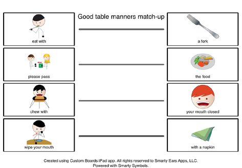 Good Table Manners during the holidays---FREEBIE (a social skills activity) AND a GIVEAWAY for SOCIAL QUEST app by Smarty Ears!  Is it on your list to Santa this year?? Manners Preschool, Manners Activities, Good Table Manners, Manners For Kids, Social Skills Groups, Health And Physical Education, Social Skills Activities, Table Manners, Social Strategy