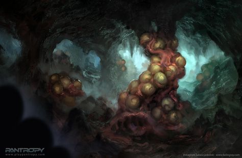 ArtStation - Pantropy: alien nest concept, Lukasz Jaskolski The Backrooms, Nest Art, D D Monsters, Bug Art, Snap Out Of It, Space Aliens, Weird Creatures, Creature Concept Art, Fantasy Concept Art