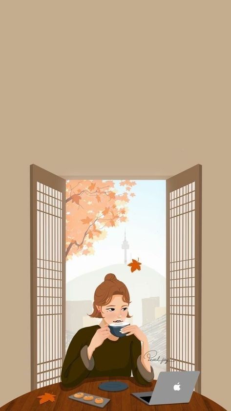 Wallpaper Illustration, Illustration Wallpaper, Autumn Girl, Karakter Disney, Graphic Poster Art, Mood Wallpaper, Illustration Art Girl, Pinturas Disney, Girly Art Illustrations