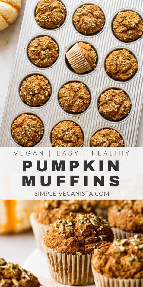 Pumpkin Muffins Recipe, Best Pumpkin Muffins, Vegan Pumpkin Muffins, Pumpkin Muffins Easy, Pumpkin Recipes Healthy, Pumpkin Muffin Recipes, Pumpkin Recipes Easy, Vegan Muffins, Pumpkin Spice Muffins