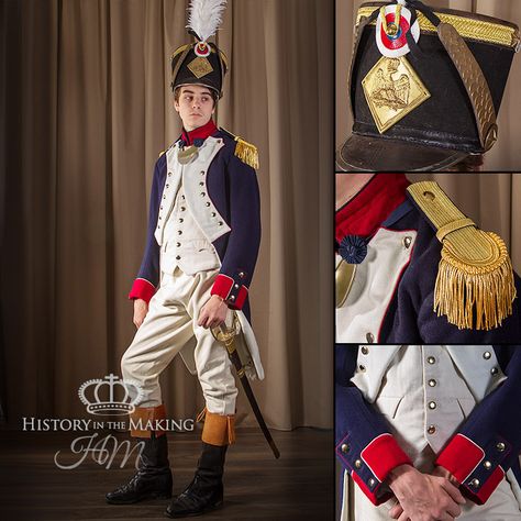 Napoleonic French Line Infantry Officer-1806-1815 - History in the Making Victorian Style Clothing, Modern World History, Ww1 Soldiers, Century Uniforms, French Army, Army Uniform, Napoleonic Wars, Living History, Military Art