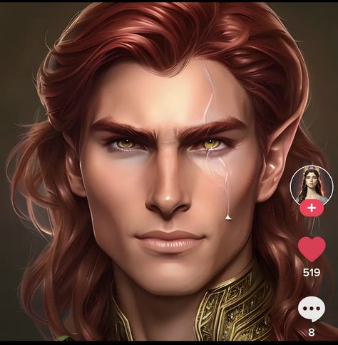 Lucien Vanserra, Male Elf, Red Hair Men, Feyre And Rhysand, Elves And Fairies, A Court Of Wings And Ruin, Sarah J Maas Books, A Court Of Mist And Fury, Fantasy Male