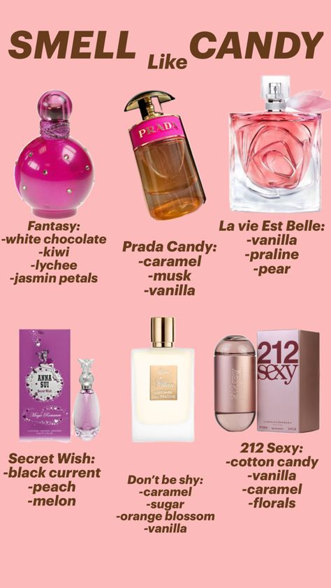 Perfume Smell Like Candy, Candy Perfume, Prada Candy, Fragrances Perfume Woman, Orange Blossom, White Chocolate, Cotton Candy, Melon, Fragrances Perfume