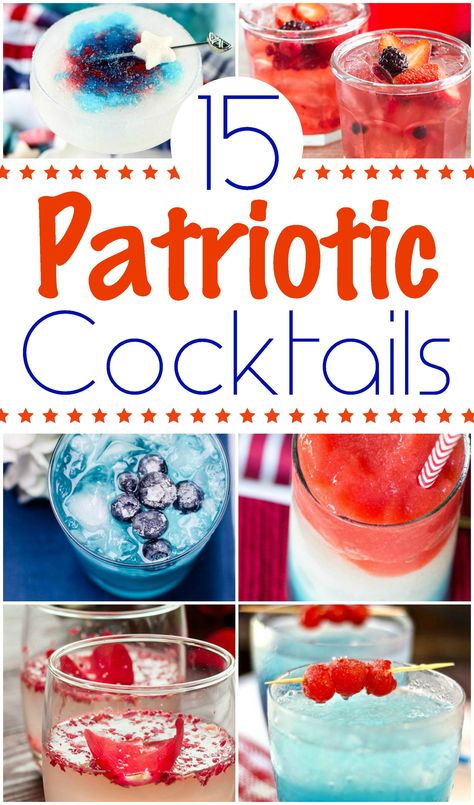 15 Patriotic Cocktails. Red, White and Blue Cocktails for Memorial Day, 4th of July or Labor Day Red White And Blue Cocktails, Patriotic Drinks, Fourth Of July Drinks, Patriotic Cocktails, 4th Of July Cocktails, Easy Summer Cocktails, Coctails Recipes, Lemon Drop Martini, Blue Drinks