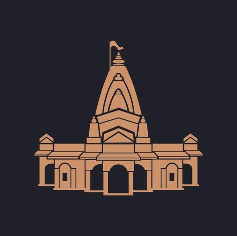 Nageshwar temple lord Shiva temple icon. Nageshwar mandir symbol. Nageshwar Temple, Lord Shiva Temple, Shiva Temple, Lord Shiva, Shiva, Vector Art, Temple, Tattoo Designs, Vector Free