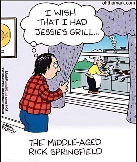 Rick Springfield, Pinterest Humor, Online Comics, Music Humor, Dad Jokes, Funny Cartoons, Funny Signs, Comic Strip, Bones Funny