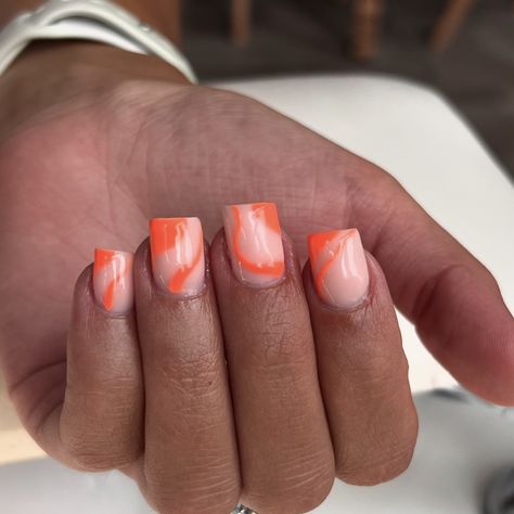 Pretty orange 🤭 Square Nail Designs Trending Now, Nail Designs Trending Now, Orange Nail Design, Orange Tips, Orange Nail Designs, Square Nail, Pretty Orange, Square Nail Designs, Orange Nails