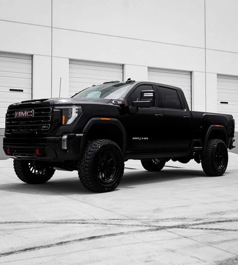 Gmc Sierra At4 Lifted, Jacked Up Truck, Diesel Trucks Ford, Hot Trucks, Trucks Lifted Diesel, Dream Cars Bmw, Black Truck, Custom Pickup Trucks, Jacked Up Trucks