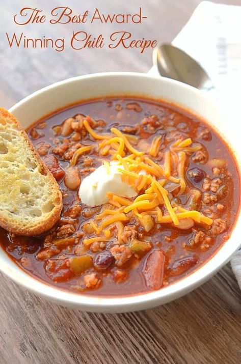 Award Winning Chili Recipe Best Chili Recipe Ever, Winning Chili Recipes, Award Winning Chili Recipe, Award Winning Chili, Homemade Chili Recipe, The Best Chili, Sauce Spaghetti, Best Chili, Comfort Soup Recipes