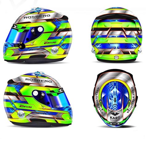 @taylorbarnard1 has a bold new look for 2019 👀 . Chrome and fluo for his CIK-FIA Karting campaign with Rosberg Racing Academy and… Racing Helmet Design Painting, Custom Helmet Paint, Custom Helmet Design, Bike Helmet Design, Helmet Designs, Helmet Paint, Custom Helmets, Racing Art, Racing Helmets