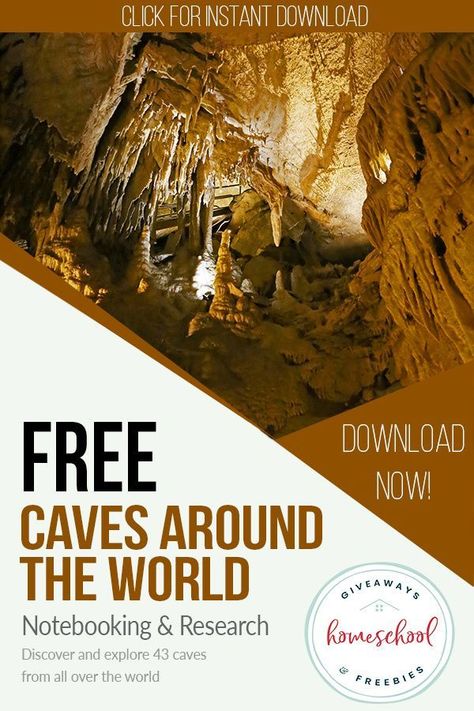 Caves can be exciting, incredible, wondrous, and even dangerous. They are also amazing worlds full of features you can see nowhere else on Earth. Help your students explore 43 caves from the… More Animals That Hibernate, Writing Printables, Creation Science, Christian Homeschool, Alternative Education, Shapes Preschool, Homeschool Encouragement, Homeschooling Ideas, Unit Studies